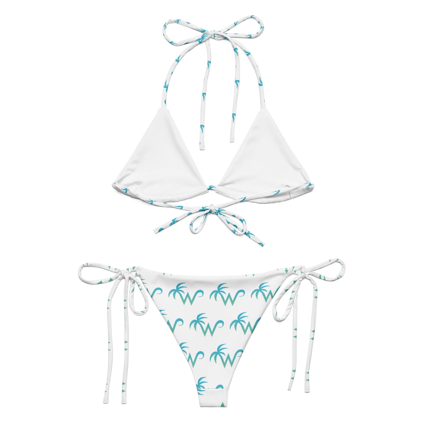 All-over print recycled string bikini