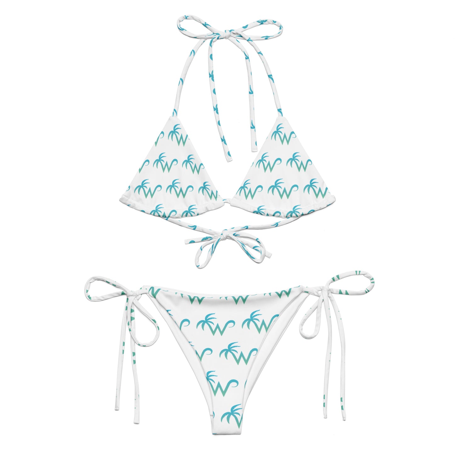 All-over print recycled string bikini