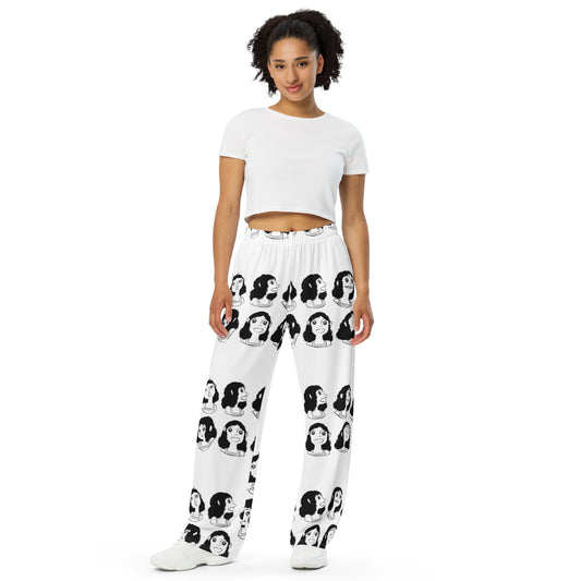 All-over print unisex wide-leg pants
